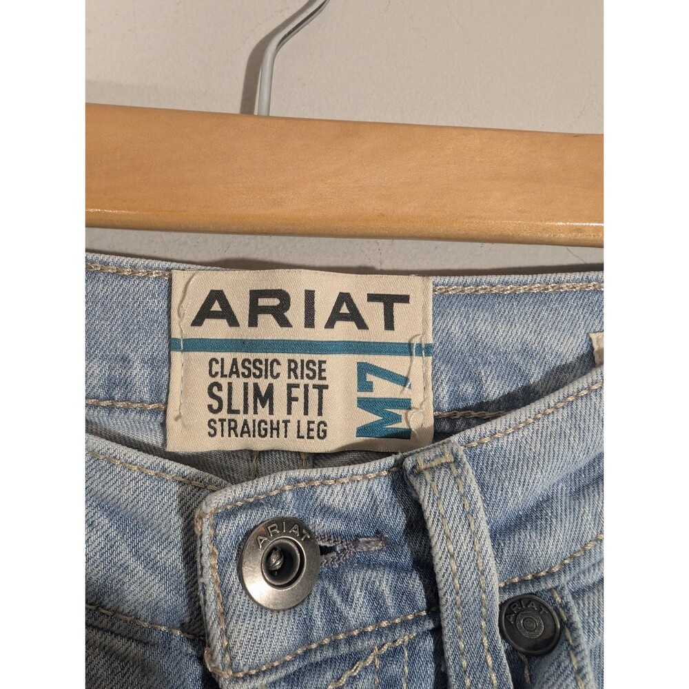 Ariat M7 Mens Classic Rise Slim Fit Straight Leg Jeans Sz 29 Light Wash Western - Picture 5 of 10